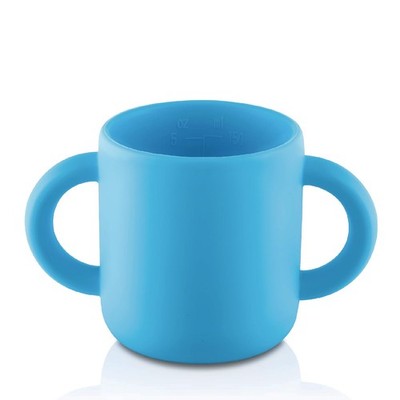 paeyaer Silicone Training Cup for Infants - 2 easy- 5.5 Ounces, Navy Blue 
