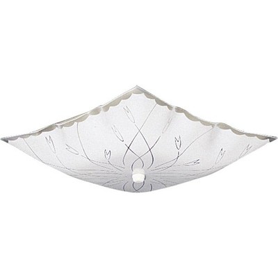 Progress Lighting 2-Light White Flush Mount with White Glass