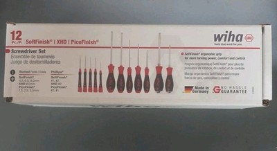 Wiha 30283 12 Piece Screwdriver Set PicoFinish Precision, Standard,  Heavy-Duty 