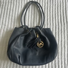 Michael Kors Medium East West Leather Tote Bag - Navy Blue " Love Story"