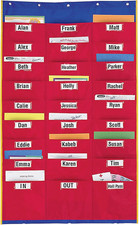 Organization Station Pocket Chart - Hanging Pocket Chart for Classroom, Teacher