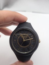 Versus by Versace Fire Island Watch Women Black Gold Jelly Silicon Band Working