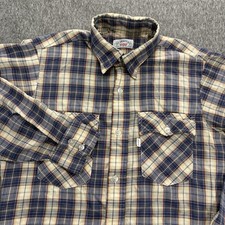 Vintage 70's 80's Levi's Long Sleeve Button Down Flannel Mens Medium