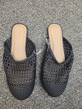 universal thread women Black woven knit slip on mules Rosaline Flats Size 8.5