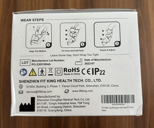 Masajeador de piernas de compresión de aire Fit King con calor 3 modos 2 intensidades modelo FT-057A - Imagen 5 de 10