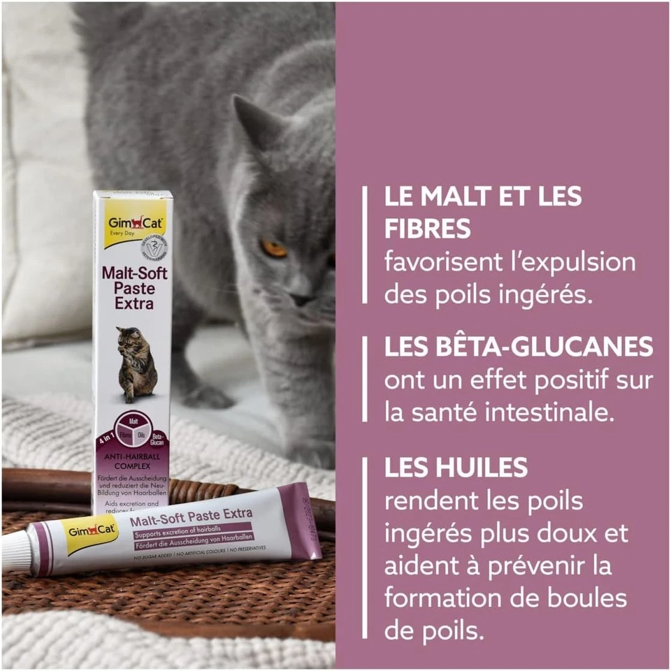 GimCat Pâte 100g - Solution Délicieuse contre les Boules de Poils pour Chats - Photo 4/4