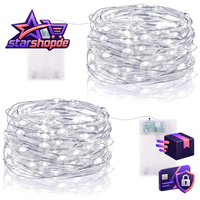 Lichterkette 50 LED 5M IP65 Wasserdicht Kupferdraht Kaltweiß 2 StüCk Deko