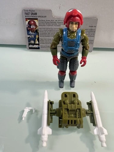 GI Joe Fast Draw 1987 W/ File Card. Missing Tubes And 1 Trigger.