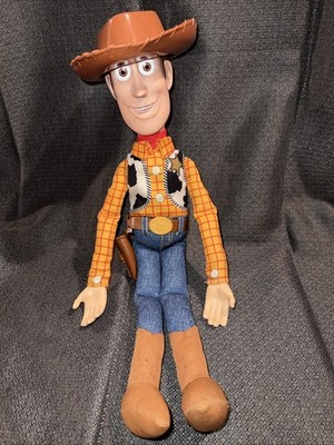 Toy Story 4 Woody Huggable Doll Plastic Head Soft Body & Boots Thinkway 15 