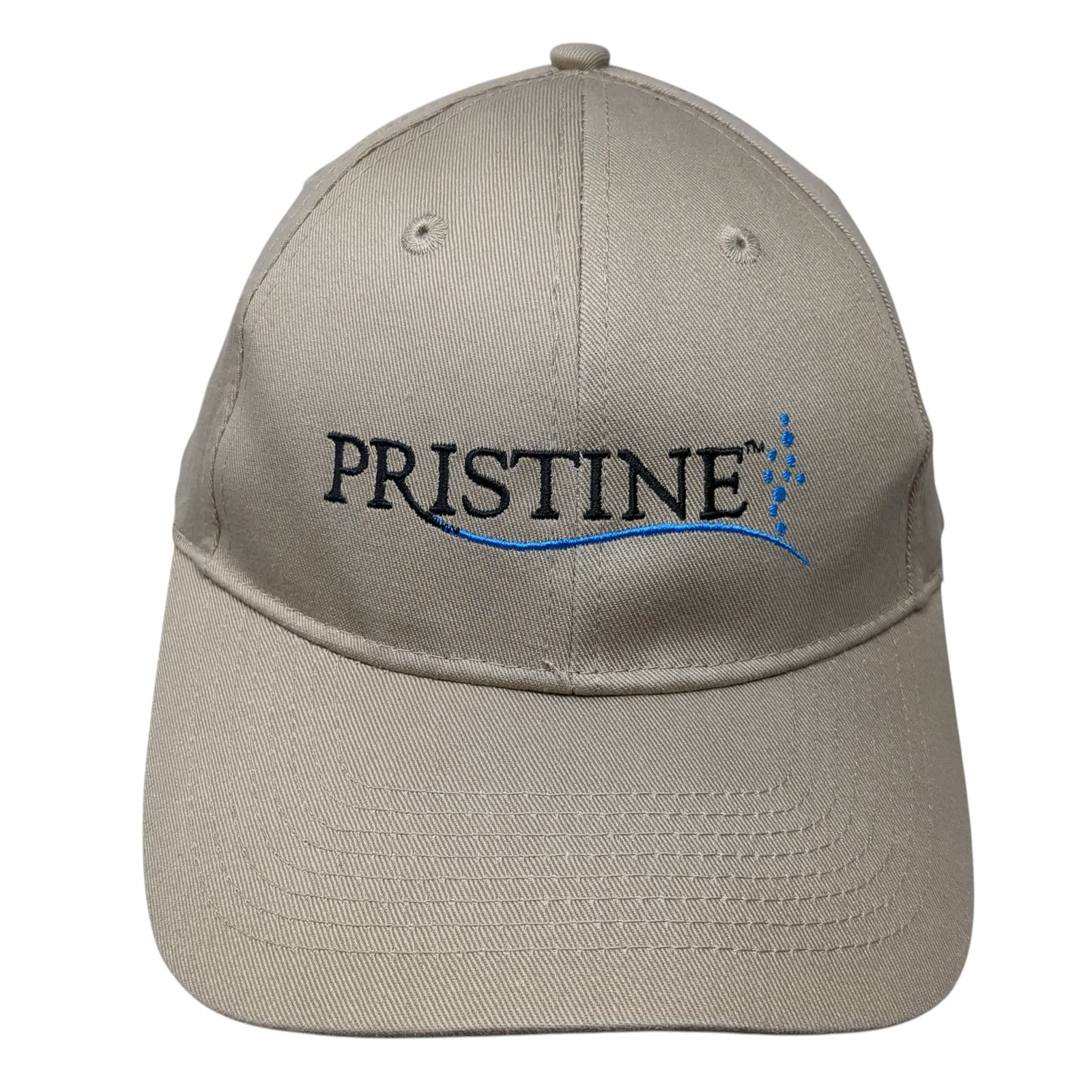 Pristine Strapback Hat Solid Beige One Size Embro… - image 1