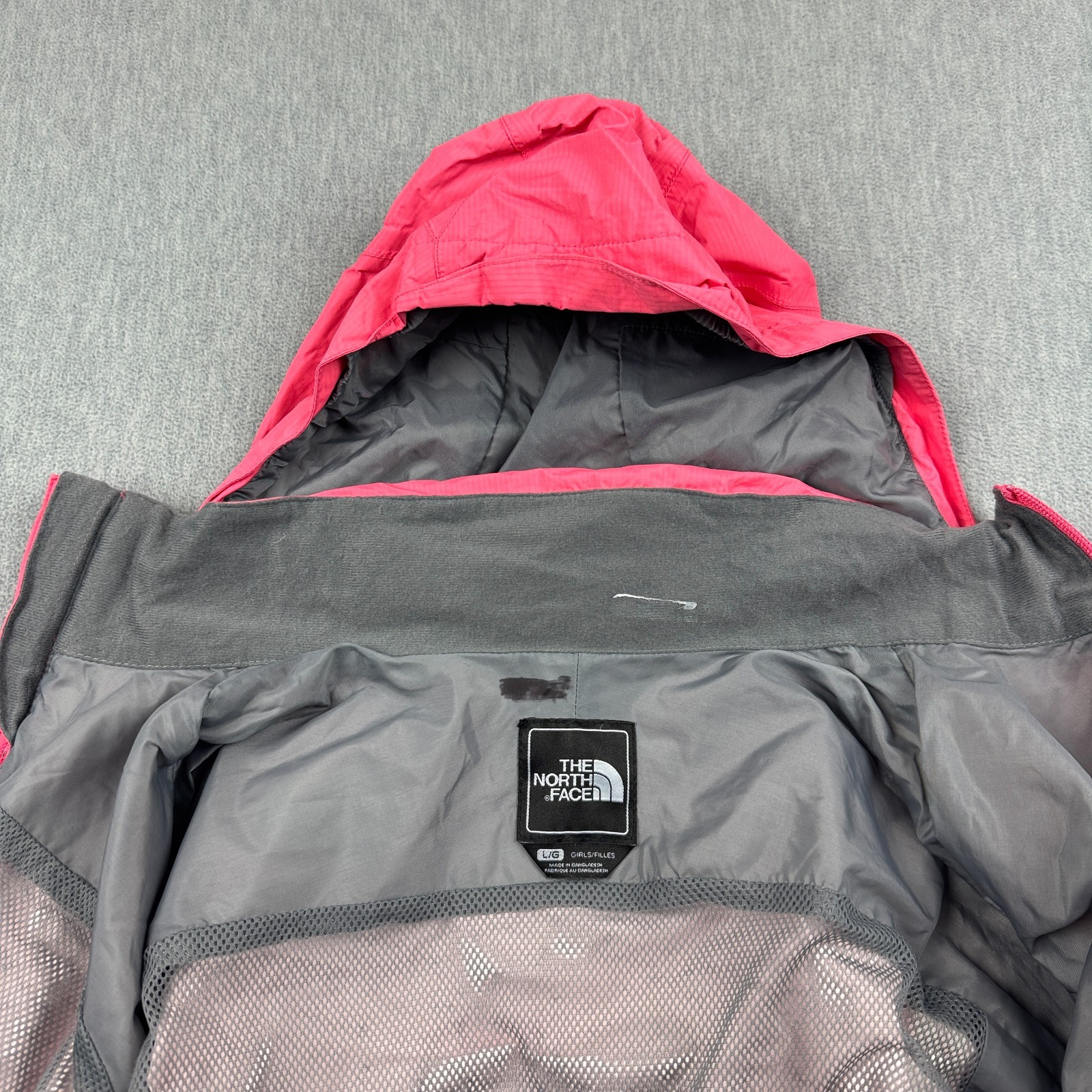 The North Face Jacket Teen Girls Large Pink Hyvent Hooded Full Zip Rain Coat thumbnail 7
