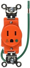 15A 125V Narrow Body Single Receptacle, Straight Blade, Hospital Grade, Isola...