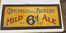 Mitchells and Butlers Mild Ale Metal Beer Sign - Mild 6d per Pint