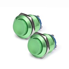Pack of 2 19MM Momentary Push Button Switch 5A Aluminium Alloy Shell 12V 24V ...