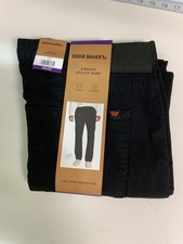 Mens Canvas Utility Pants 40 x 32 Black Stretch 5 Pocket Eddie Bauer