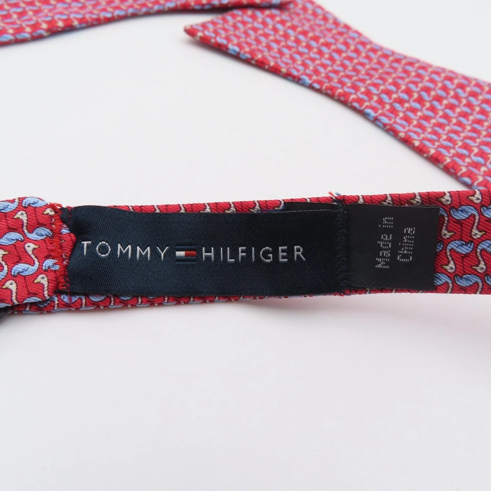 Галстук-бабочка Tommy Hilfiger Red Blue Birds ширина 2,75 дюйма самостоятельный галстук шелк - Изображение 3 из 4