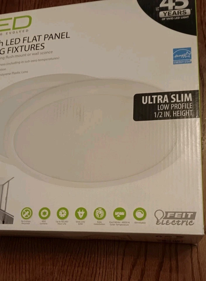 Feit EDGELIT 1,5 pulgadas H X 11 pulgadas Paquete de 2 paneles planos LED blancos W X 11 pulgadas: L nuevos Foto 3 de 4