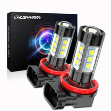 2x H11 LED 55W 12V Low-Beam Headlight/Fog/Driving Light Bulbs Xenon White