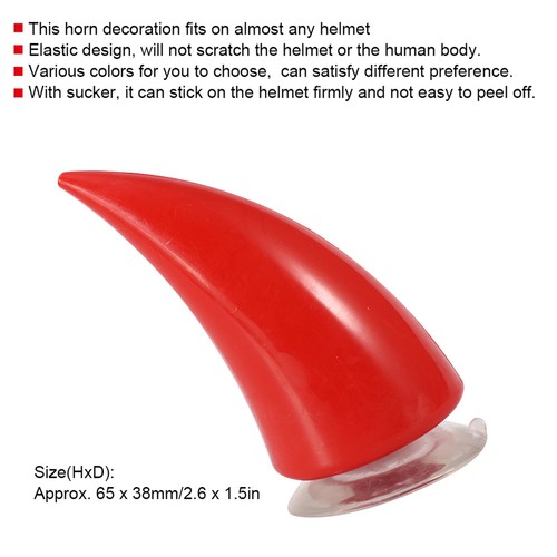 New Motorcycle Helmet Devil Horn & Sucker Decoration Accessories(Red ) - Bild 10 von 10