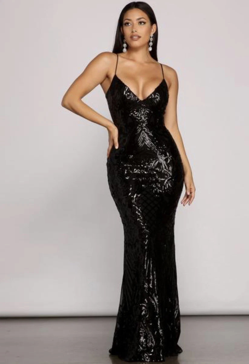 Black Sequin Dress Mermaid Maxi Dress Backless Maxi Dress, 49% OFF