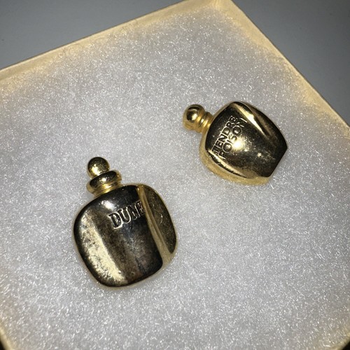 Authentic Christian Dior Brooch Dune perfume vintage Metallic Gold Set Of 2 - Picture 2 of 5