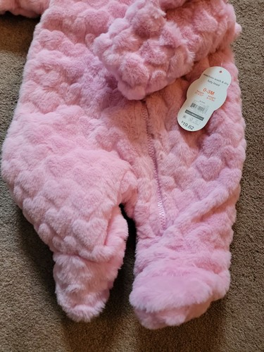 Wonder nation Baby Fully Lined Snow Suit Size 0-3 Months Pink - Picture 2 of 5