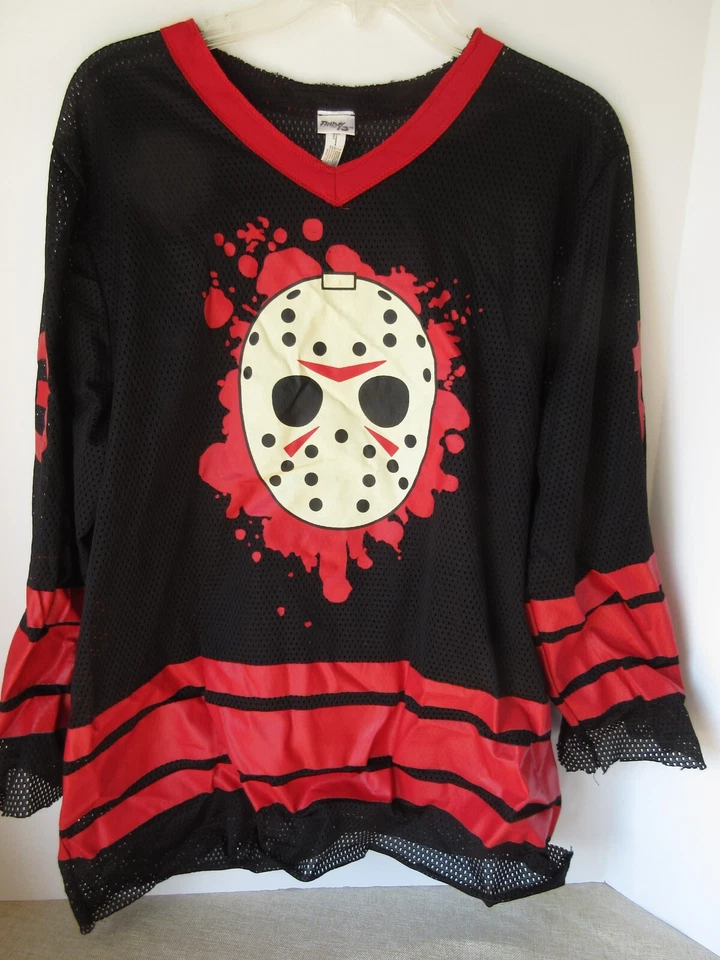 2 件装 Friday the 13th Jason Voorhees 曲棍球球衣面具万圣节服装 S/M 男式 — 第 3/4 张图片