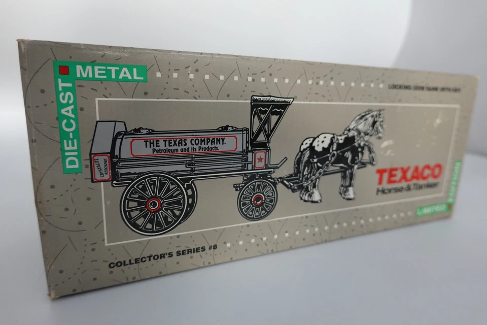 Ertl Texaco 1991 Diecast Horse and Tanker Coin Bank w Key #8 Limited Edition  - Image 2 of 4