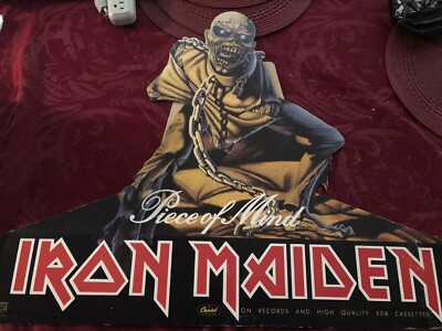 IRON MAIDEN ORIGINAL VINTAGE PIECE OF MIND EDDIE PROMO DISPLAY