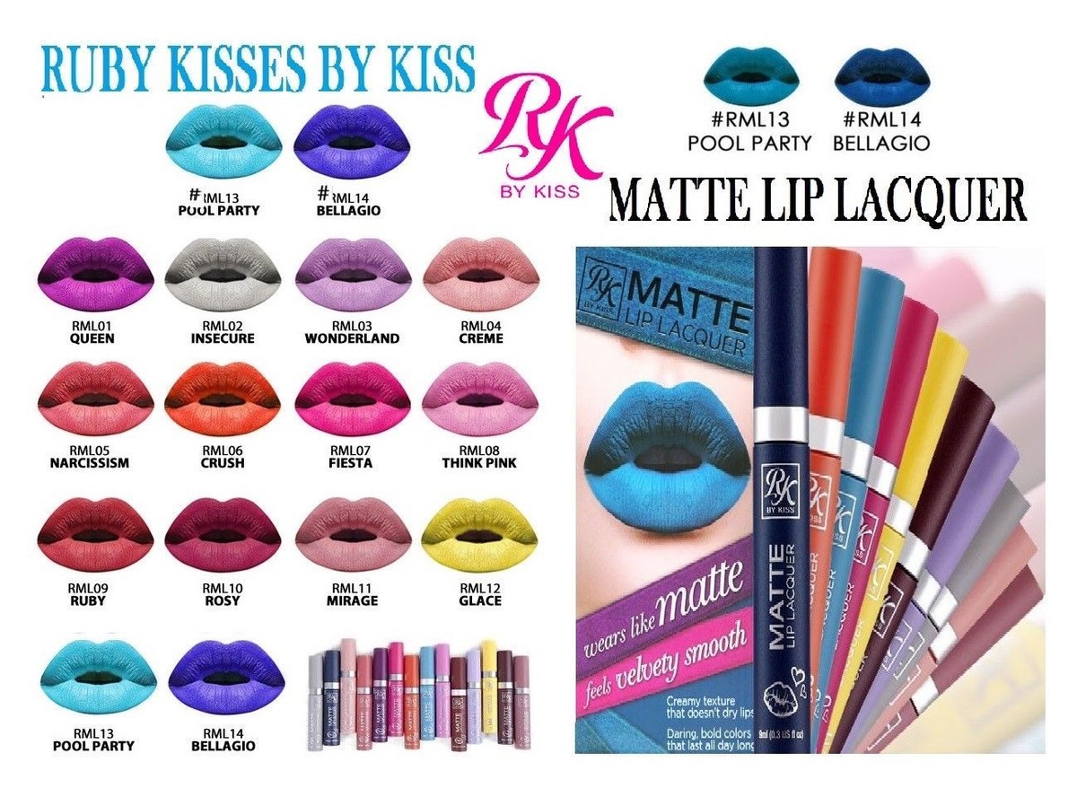 Ruby Kisses Matte Lip Lacquer Vivid Bold Lip Color Stain Lipstick