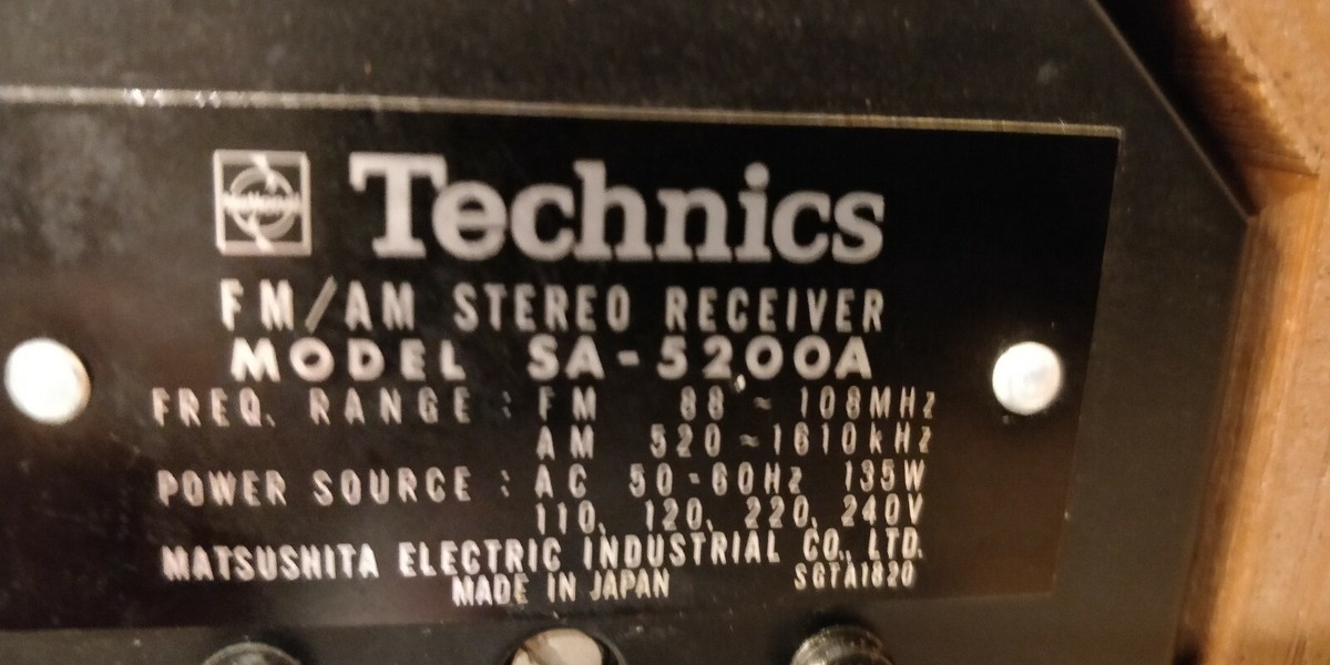 TECHNICS SA 5200 Receptor Estéreo AM/FM 2X14Watts RMS Vintage 1973 FUN – TechnoGold Audio & Vintage