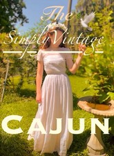 sacks fith ave. dresses White Eyelet Lace Maxi Edwardian 70  s Vintage Cottage