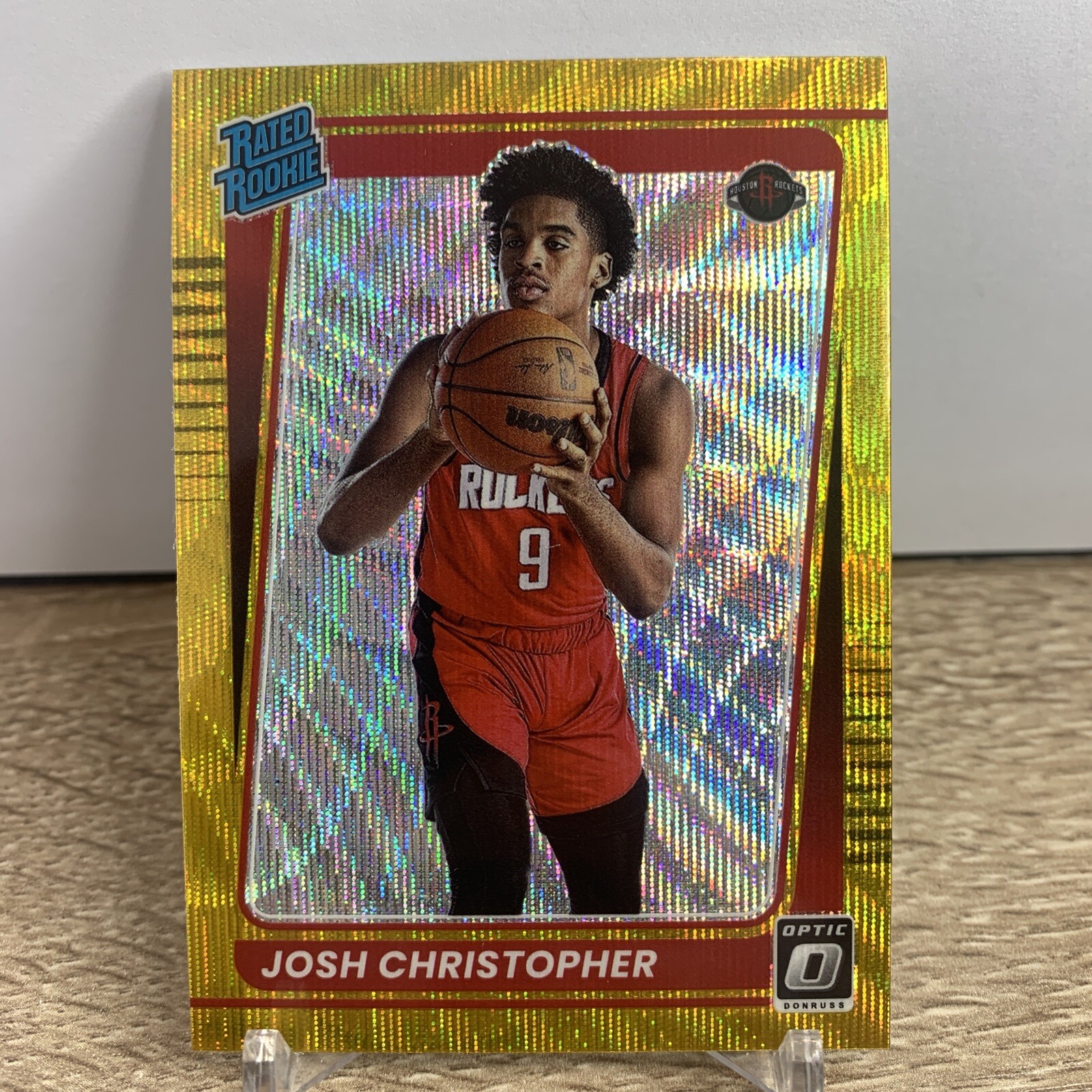 2021-22 Donruss Optic Gold Wave Josh Christopher Rookie Houston Rockets #200