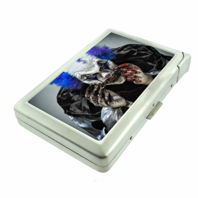Evil Clowns D5 Cigarette Case with Built in Lighter Metal Wallet