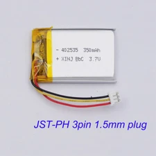 3.7v 350mAh 1.29Wh Li Li-ion Battery 402535 3Pin 1.5mm NTC 3-Wires Thermistor
