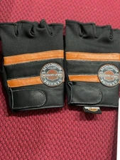 Harley Davidson fingerless gloves leather 100%