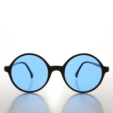 Round Sunglasses with Blue Lens - Viva