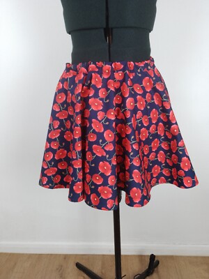 Circle Skirt waist 28in length 15in soft cotton poplin 14 yrs fun dance