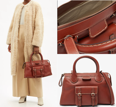 【CHLOE】EDITH SHOULDER BAG Chloé Edith Shoulder Bag Medium Brown Leather for sale