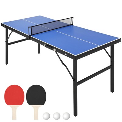 Foldable and Portable Table Tennis Table with 2 Table Tennis Paddles and 3 Balls