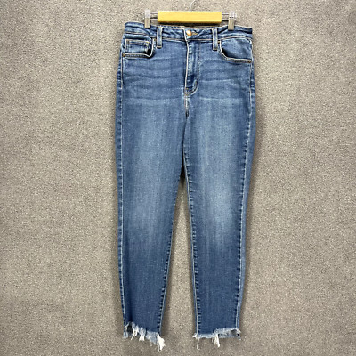 LTJ Denim Jeans Womens 29 Blue Verona raw hem skinny 28'' x 24'' Stretch made USA