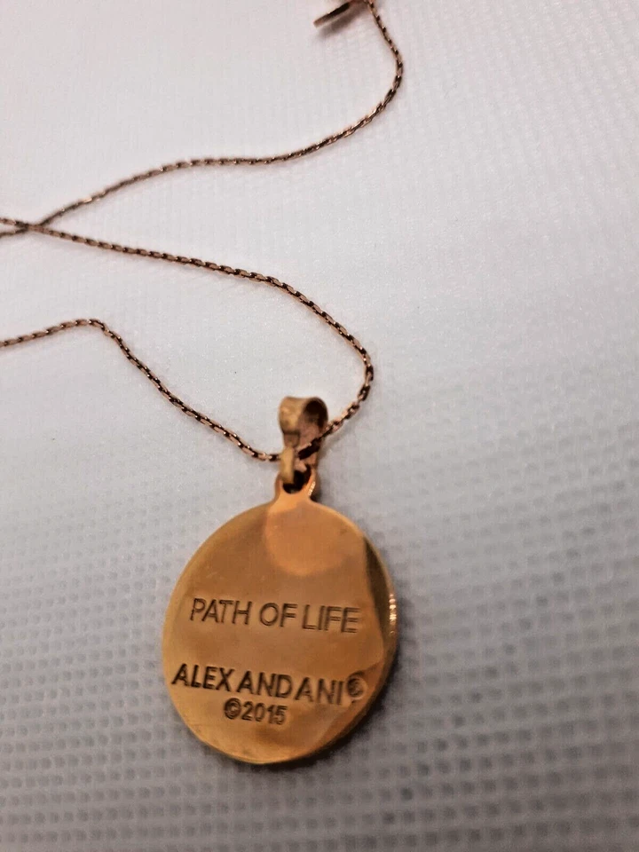 NUEVO SIN ETIQUETAS Alex & Ani Path Of Life Colgante Tirar Cadena Ajustable Bronce 32" Collar Foto 3 de 4