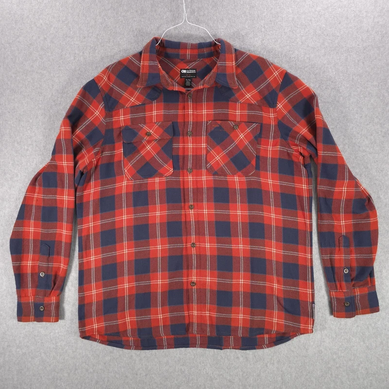 outdoor-research feedback flannel twill plaid casual shirt