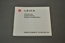 Leica Vario-Elmar-R 1:4/80-200mm, Manual, DE EN FR c1996 Original 