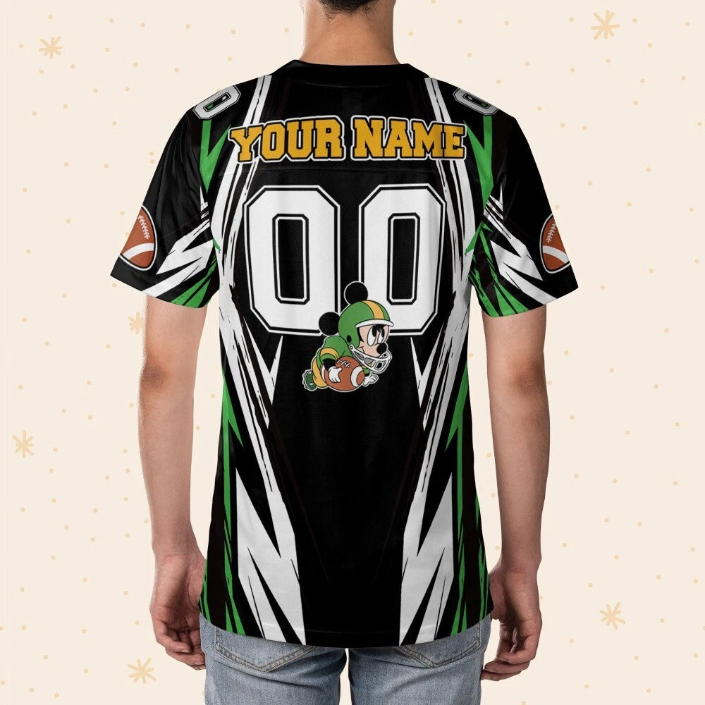 Personalize Mickey Football Jersey Greend Yellow