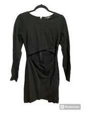 Lulu’s Black Long Sleeve Front Cut Out Mini Bodycon Dress M