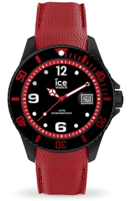 Ice-Watch ICE 015782 steel black red Large Herrenuhr Uhr Silikonband rot  neu K53