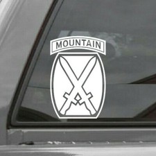U.S. ARMY 10TH MOUNTAIN DIVISION Vinyl Window Decal