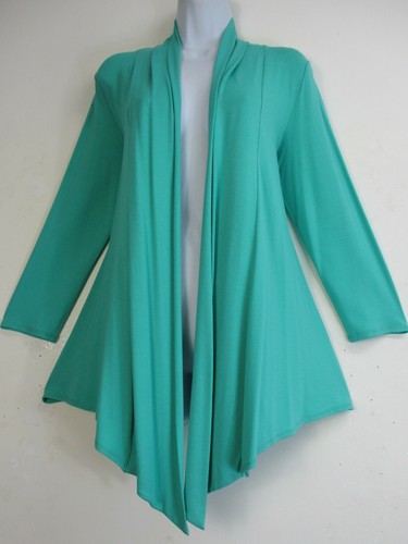 Saloos 95%Viscose 5% Elast 3/4 Sleeve Open Front Waterfall Cardigan 5Cols 12-22 - Picture 54 of 87