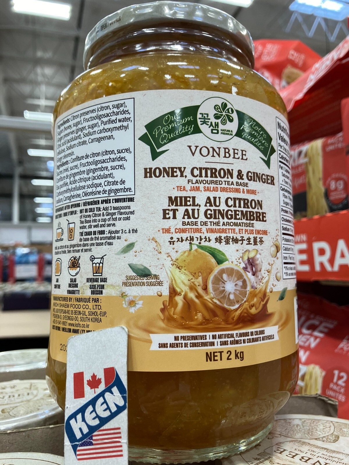 VONBEE Honey Citron & Ginger Tea 2 Kg/ 4.4 Lb, Exp2025SE18 eBay